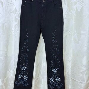 Elegant Black beaded  Flare‎ Jeans